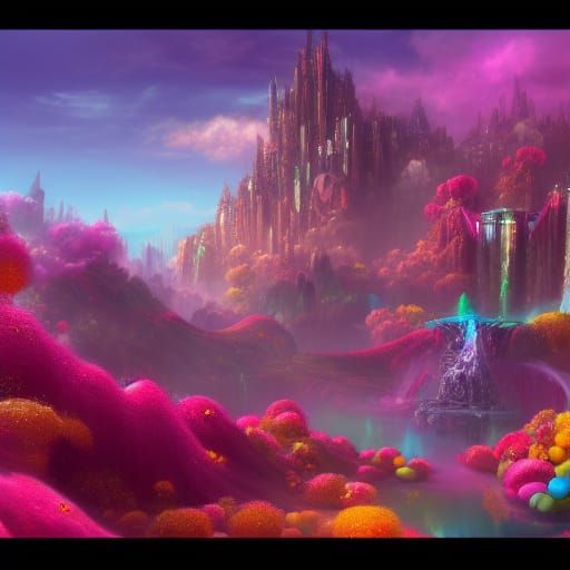 Fantastical Candy World Concept Art in Deep Color