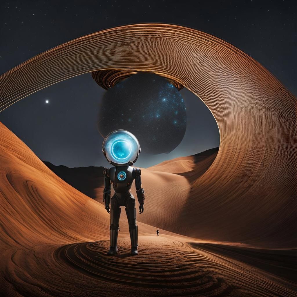 Robotic Loner in Cosmic Opera, Digital Art