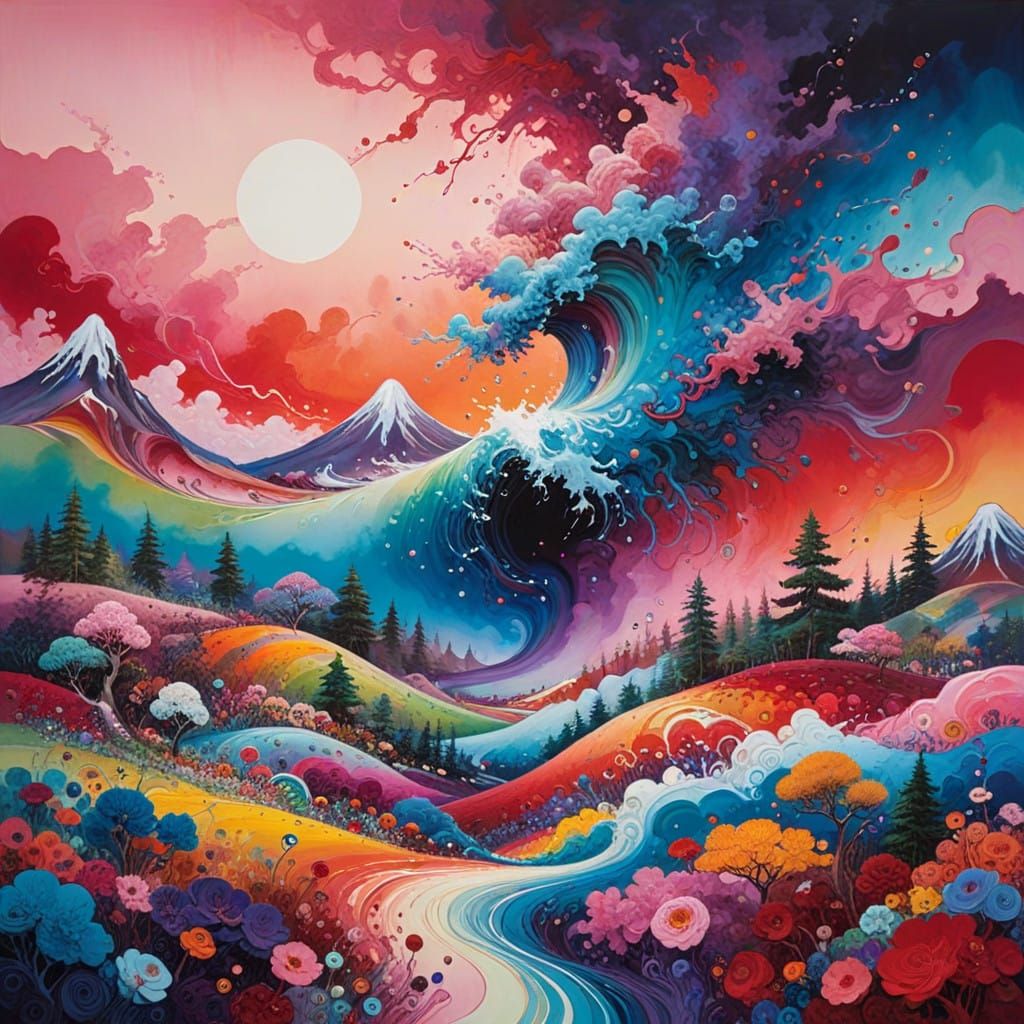 Ethereal Color Fields in Surreal Landscape Style