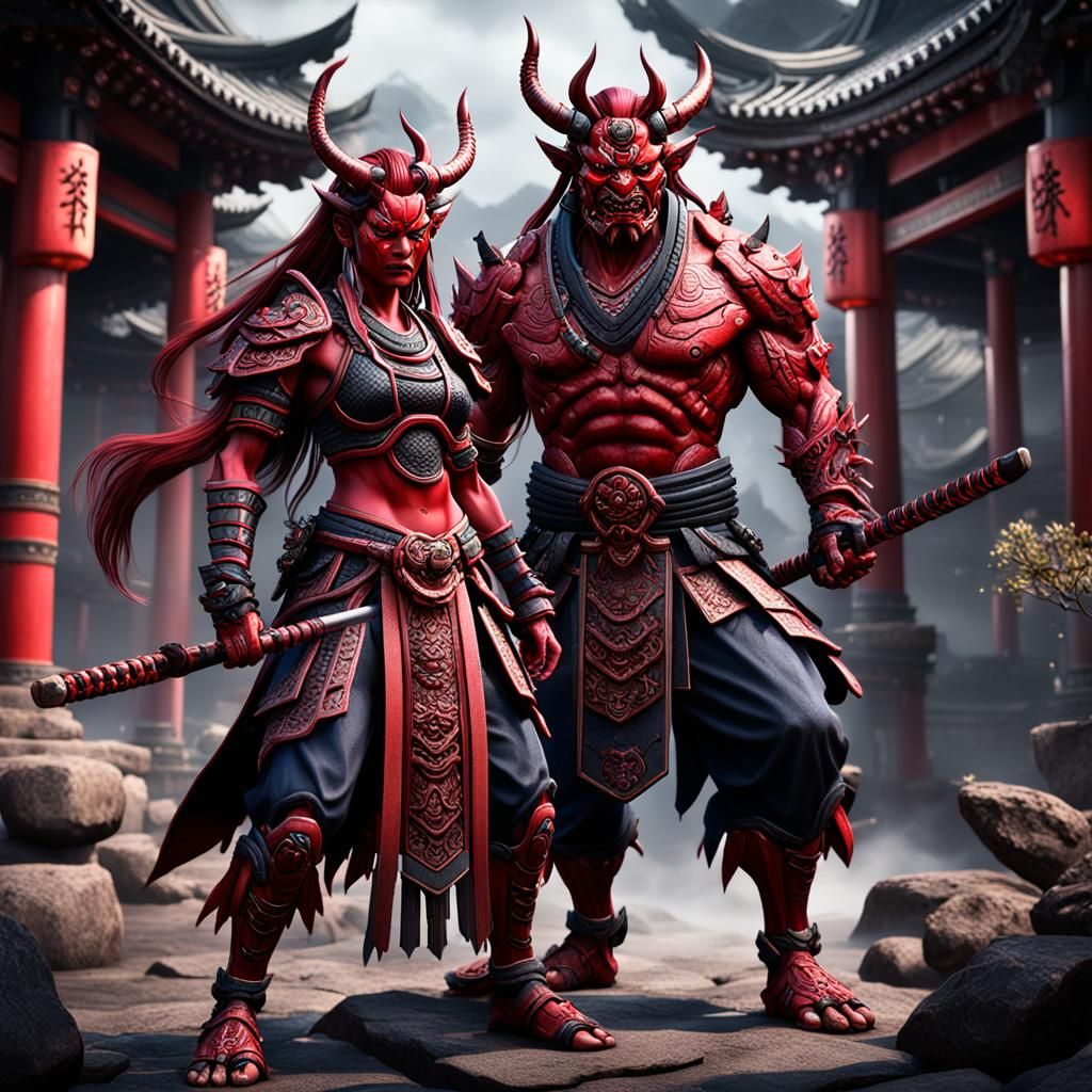 Samurai Oni: Detailed Fantasy Concept Art