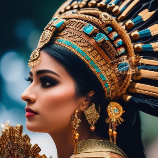 Detailed Mayan Headdress: Digital Matte Painting