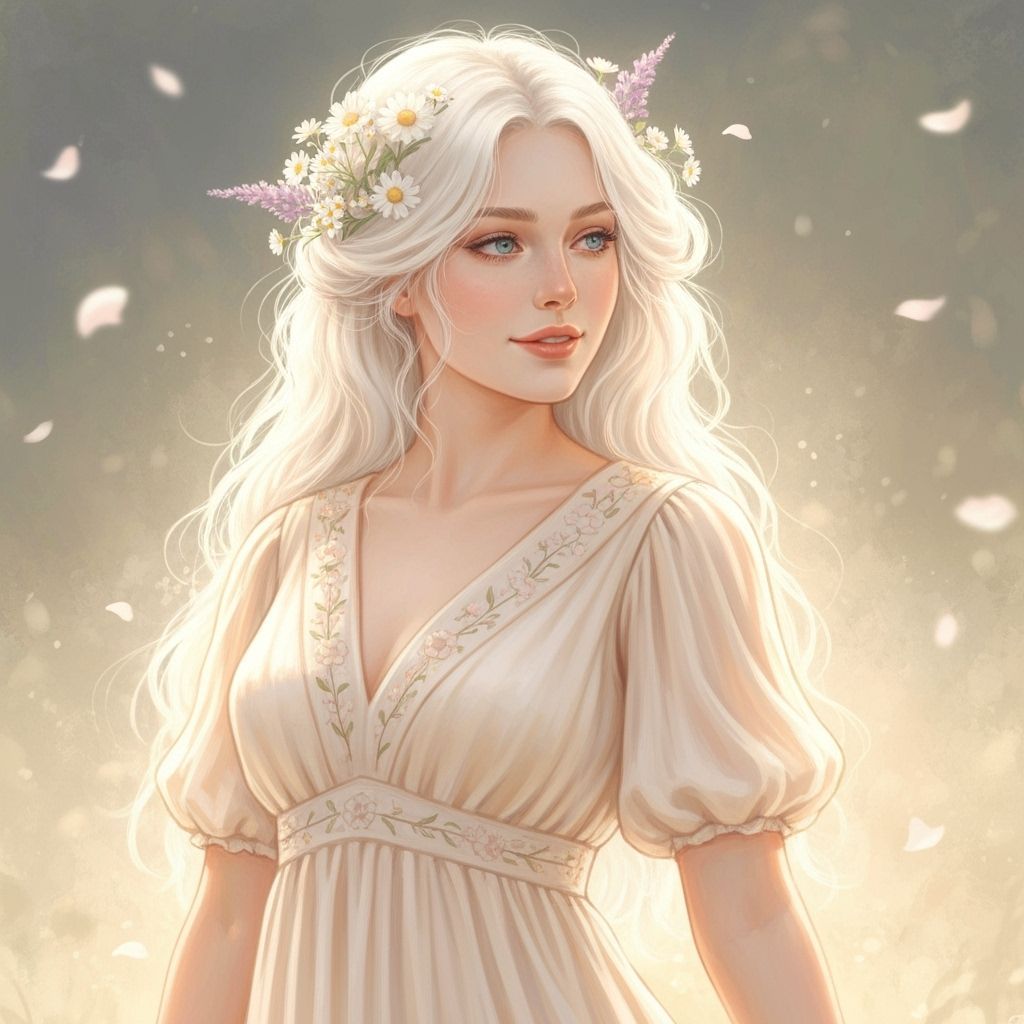 Art Nouveau Portrait of Icy Blonde Woman