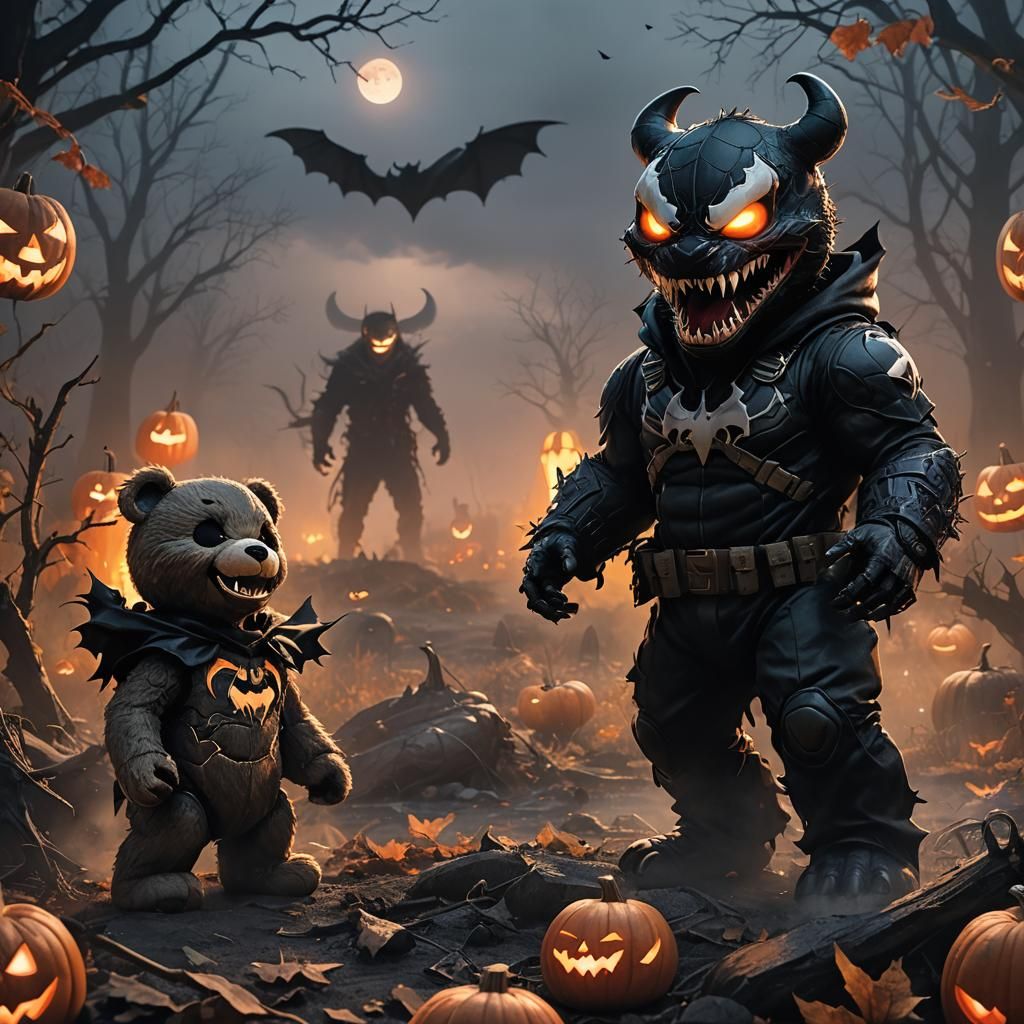Halloween Venom Teddy Bear Concept Art