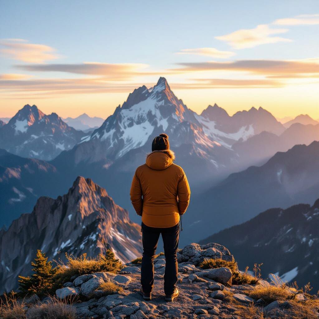 Mountain Peak Vista at Golden Hour