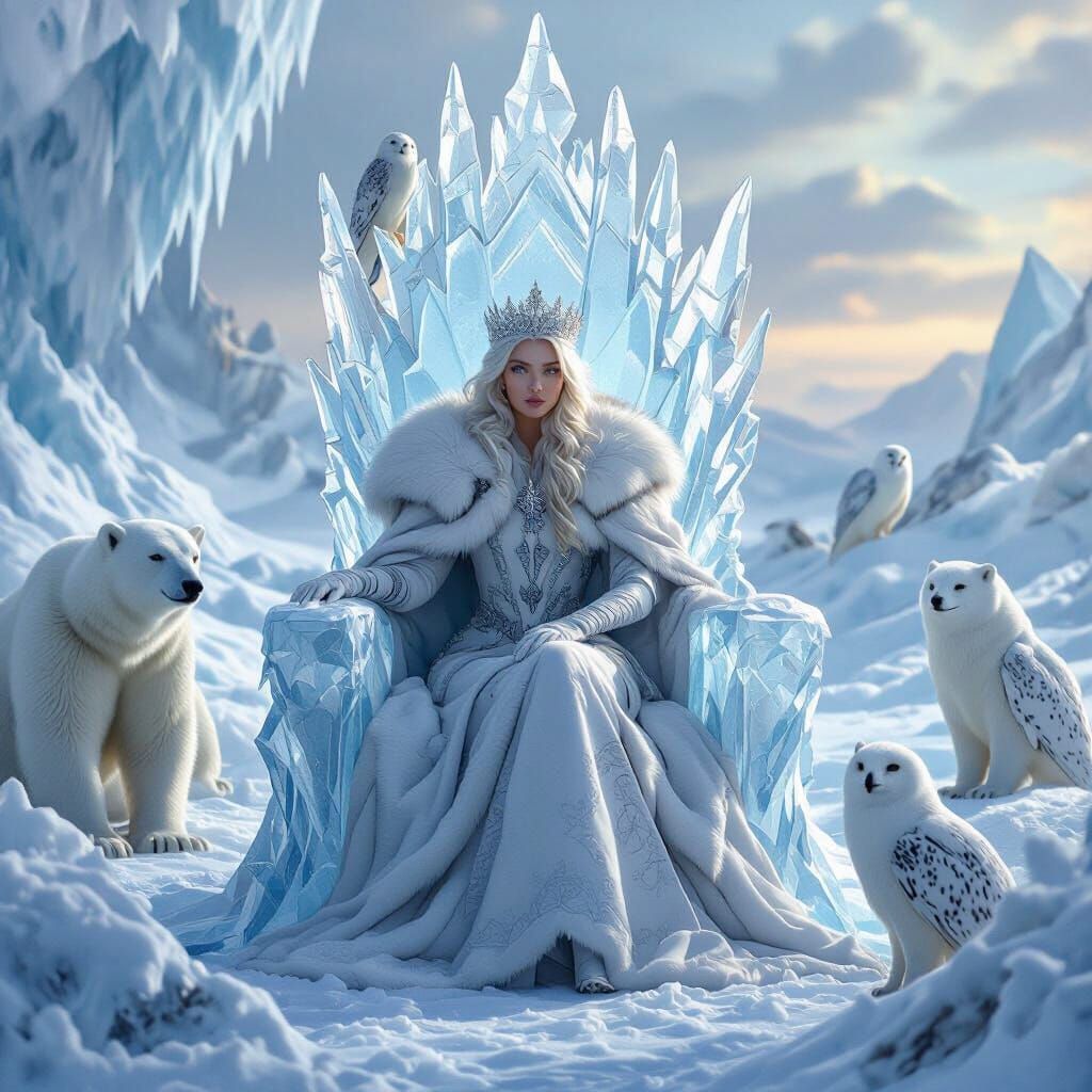 Regal Ice Queen with Arctic Animals