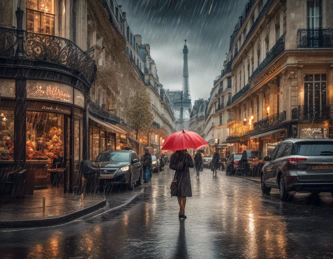 Woman in Paris Time Lapse Photograph
