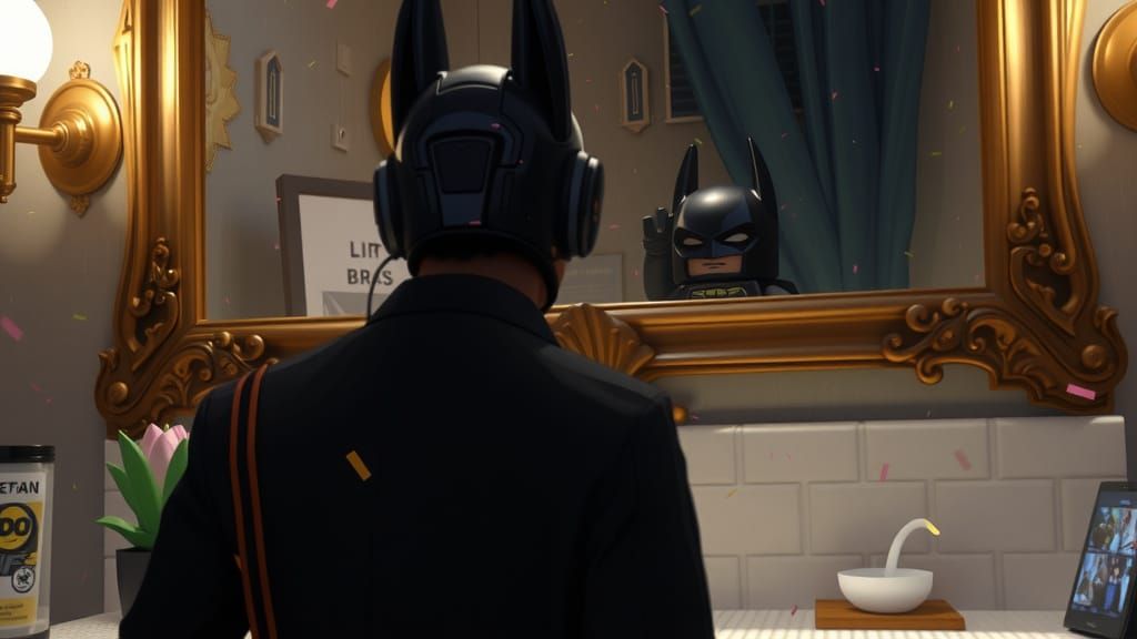 Batman Takes the Dance Floor in Neon-Lit Cyberpunk Style