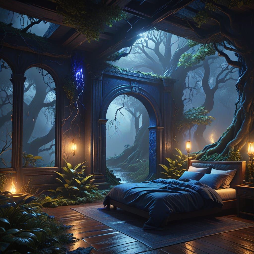 Bedroom Portal to Fantasy Forest in Unreal Engine