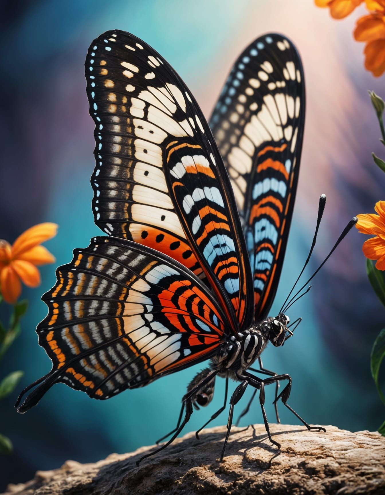 Hyperrealistic Diaethria Clymena Butterfly Concept Art