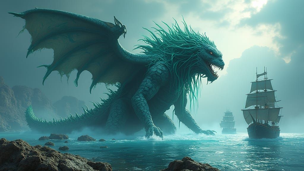 Ancient Temple-Kaiju Goddess Rises from the Mediterranean