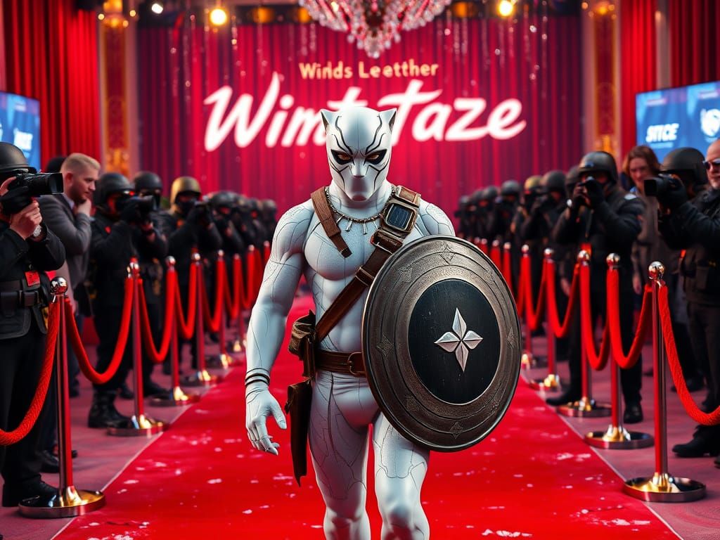 White Panther on Red Carpet