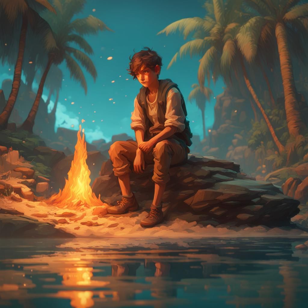 Island Castaway: Hyperdetailed Concept Art