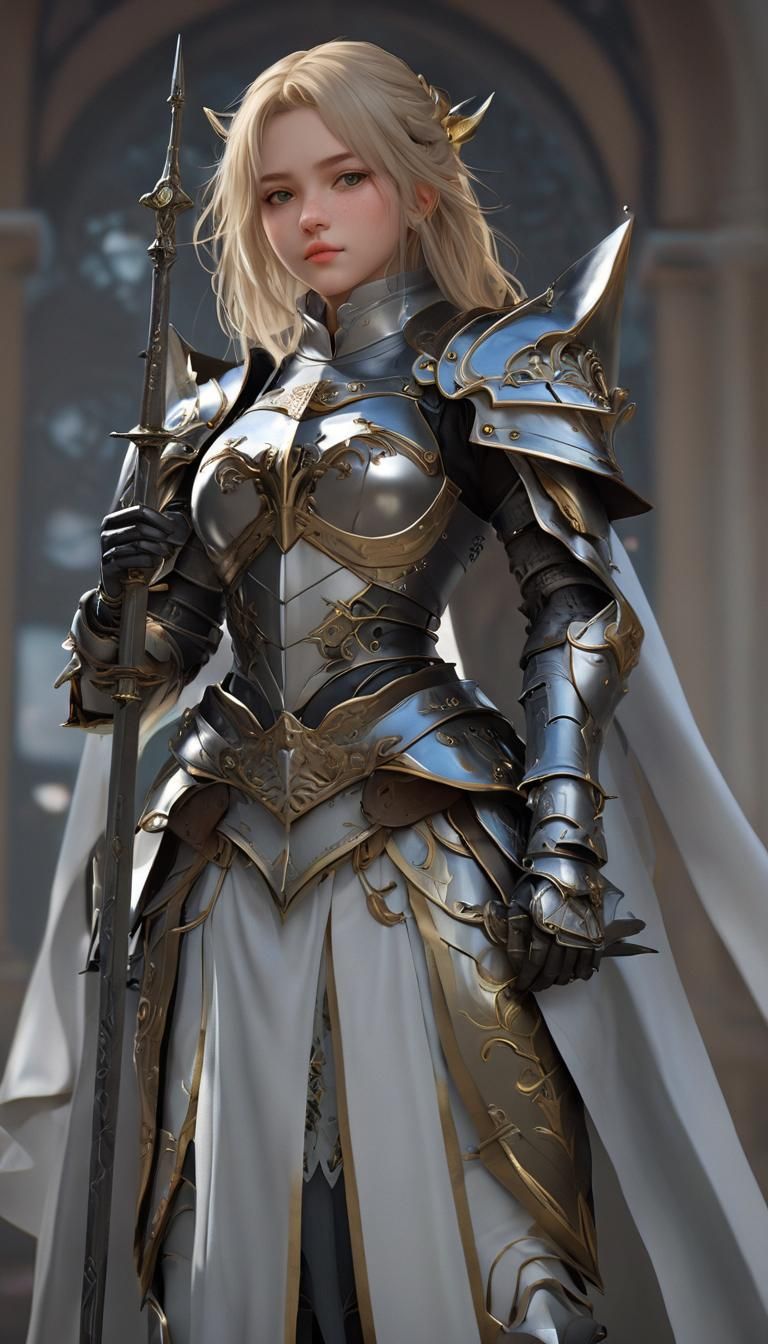 Beautiful female holy knight