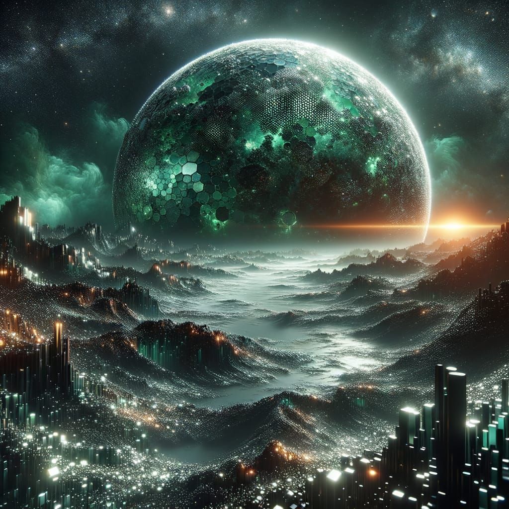 Galactic Mosaic Planet in Cosmic Glow