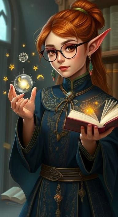 Eladrin Elf Wielding Graviturgy Magic in Fantasy Art