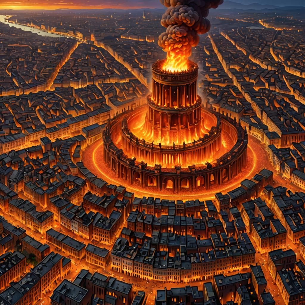 Molten Bronze Sculpture of The Great Fire