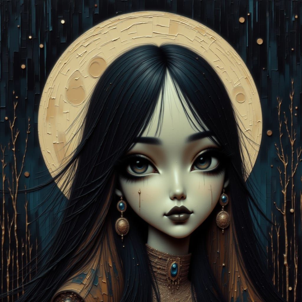 Regal Moon Oracle in Night Sky