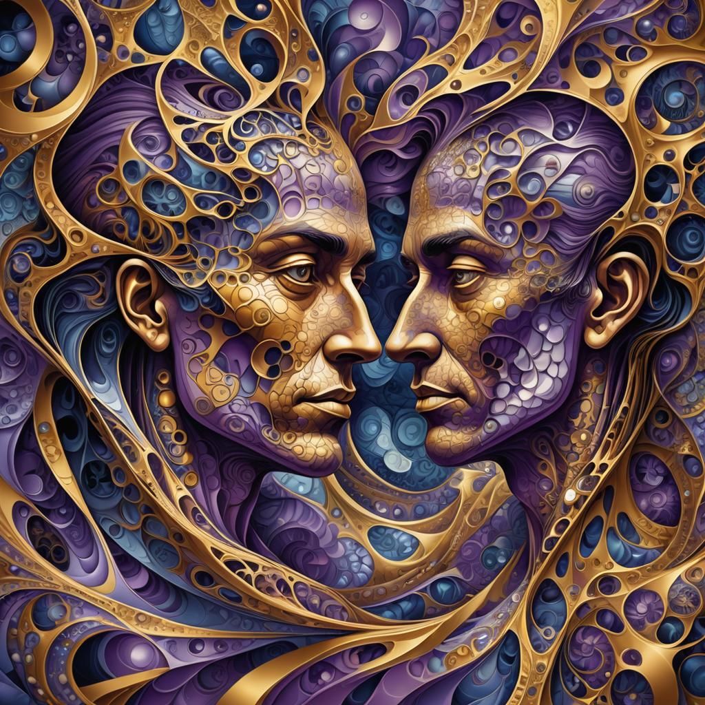 Abstract Fractal: Two People in Silent Contemplation