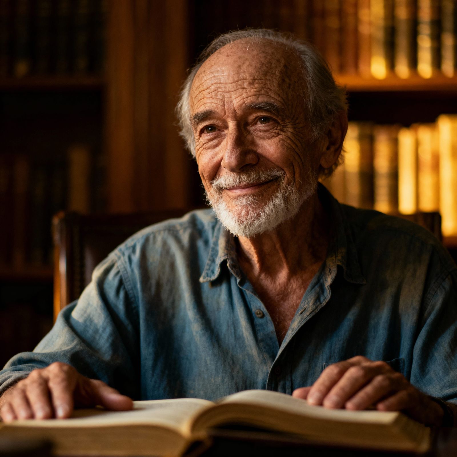 Enlightened Old Man in Cinematic Detail