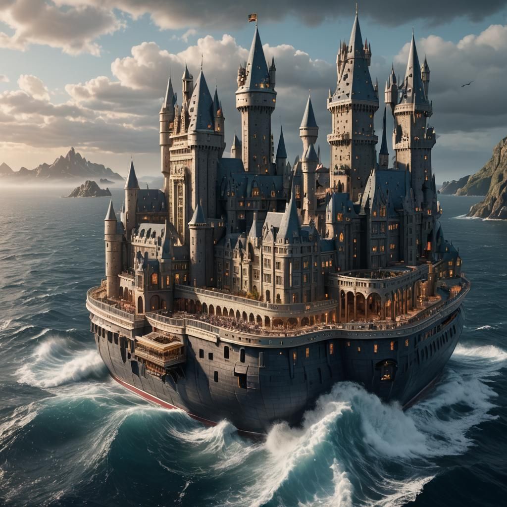 Hogwarts Castle Cruise Ship on the Ocean