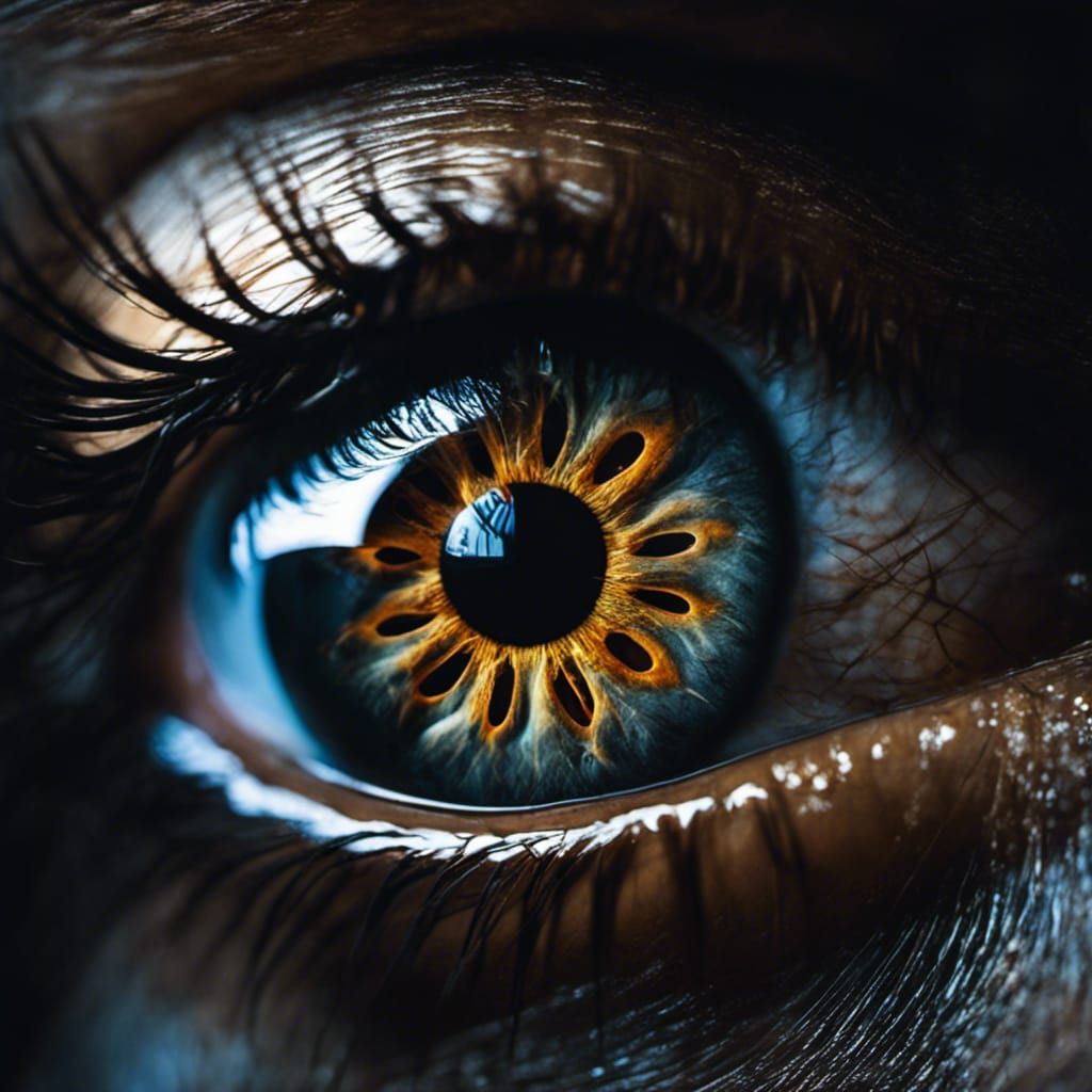 Horror Ghost Reflection in Photorealistic Eye