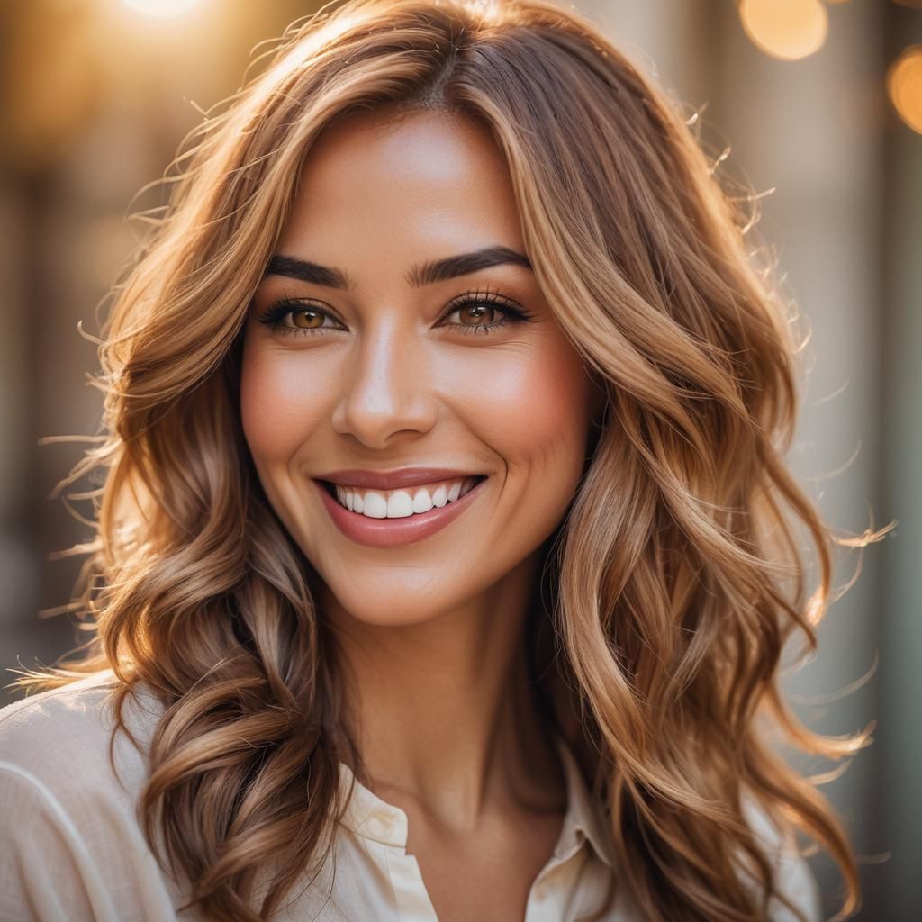 Radiant Woman Smiling: Portrait Photography in Natural Light