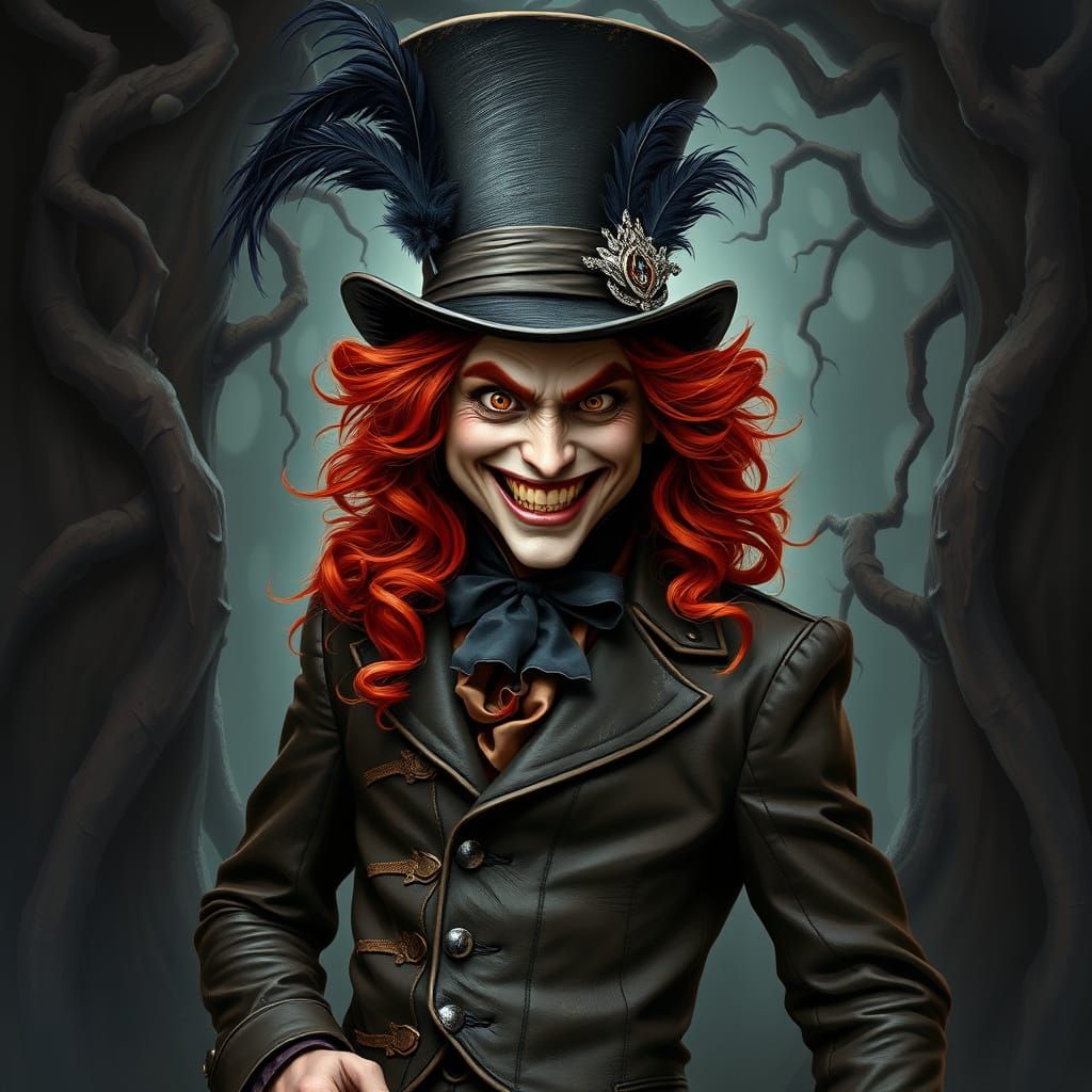 Gothic Mad Hatter in Haunting Digital Art