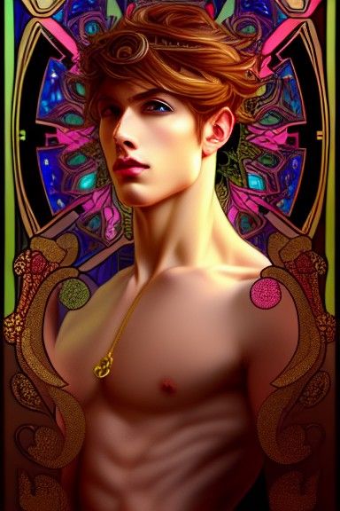 Fabulous Gay Man in Art Nouveau Style