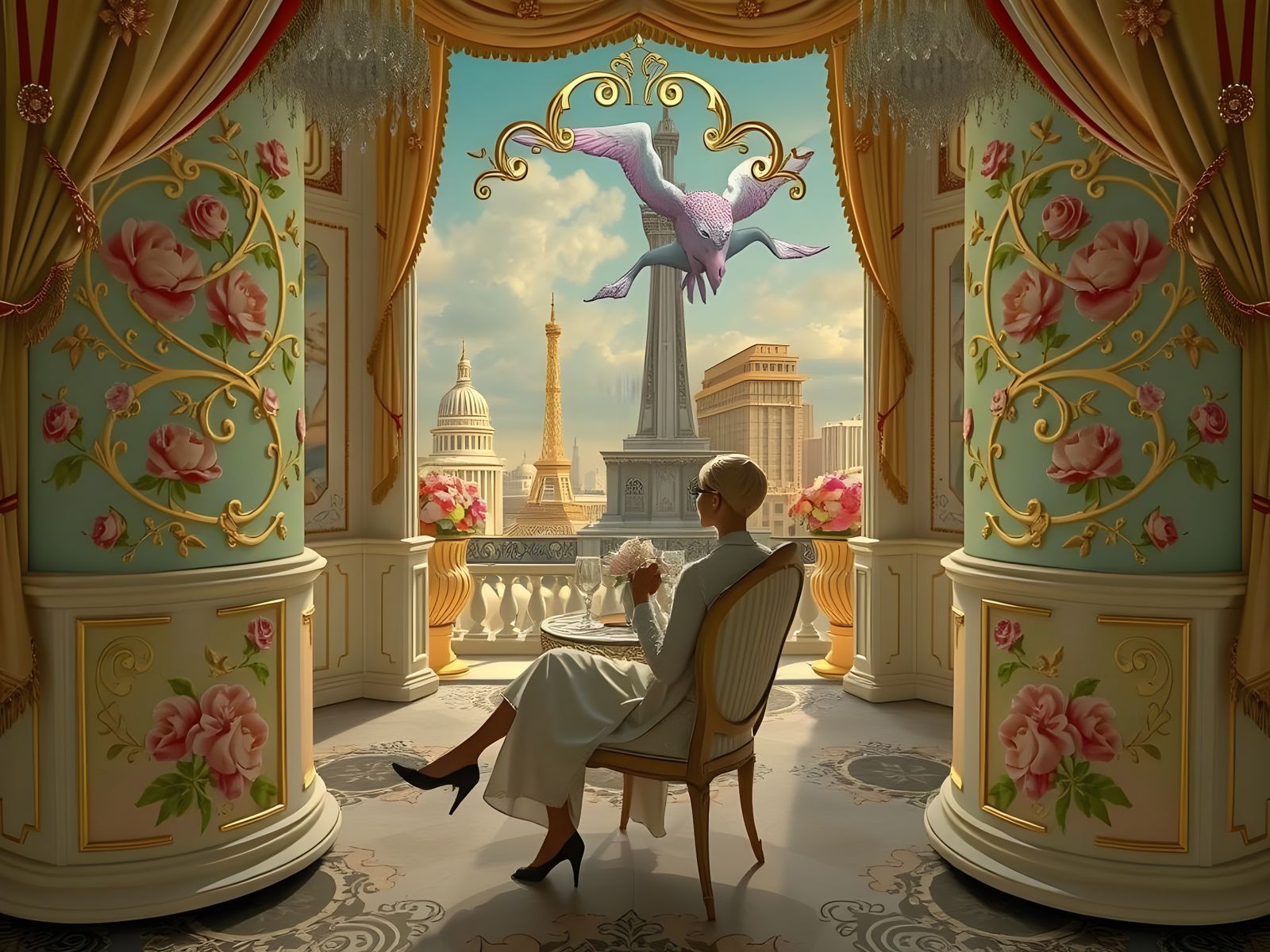 Glamorous High Society Mingle in Iridescent Jewel-Toned Opul...