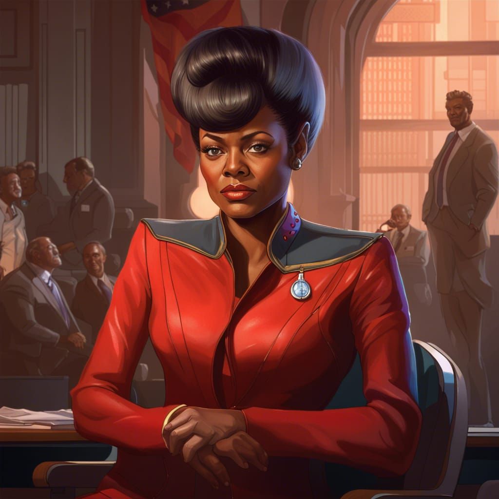 Uhura as Secretary of Defense: Art Nouveau Portrait
