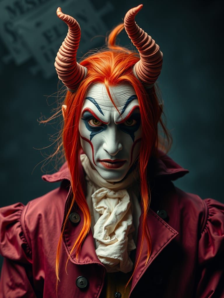 Menacing Redhead in Commedia dell'Arte Style