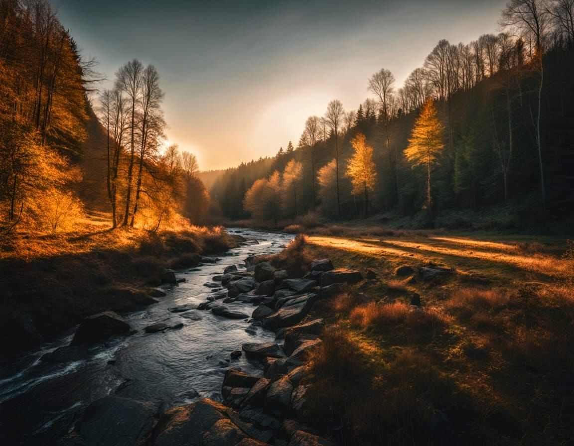 Bohemian Switzerland Mill at Golden Hour