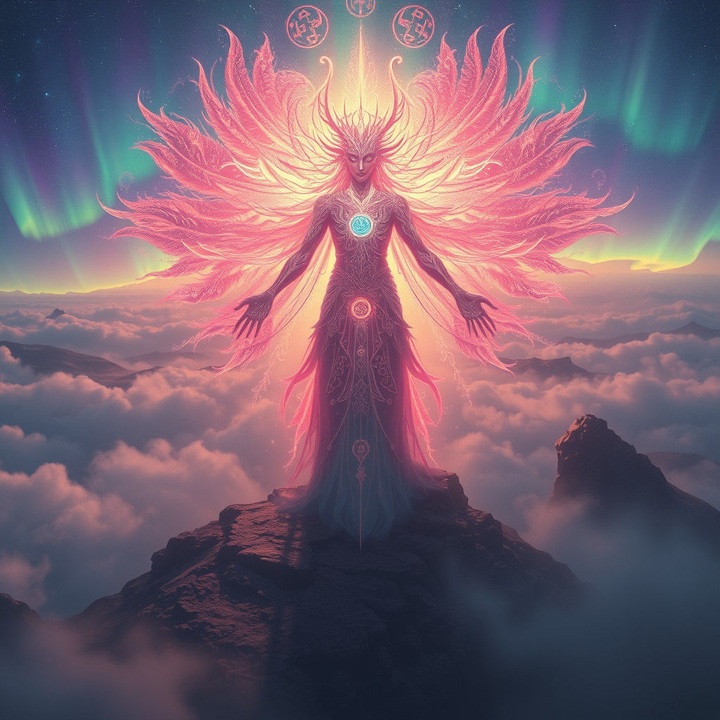 Ethereal Being Radiating Mystical Aura in Dreamscape