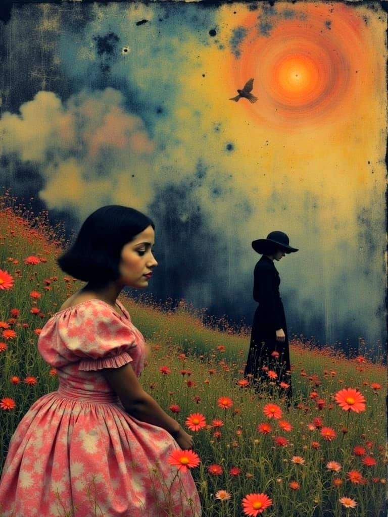 Fantastical Creatures in Baroque Style with Swirling Colors