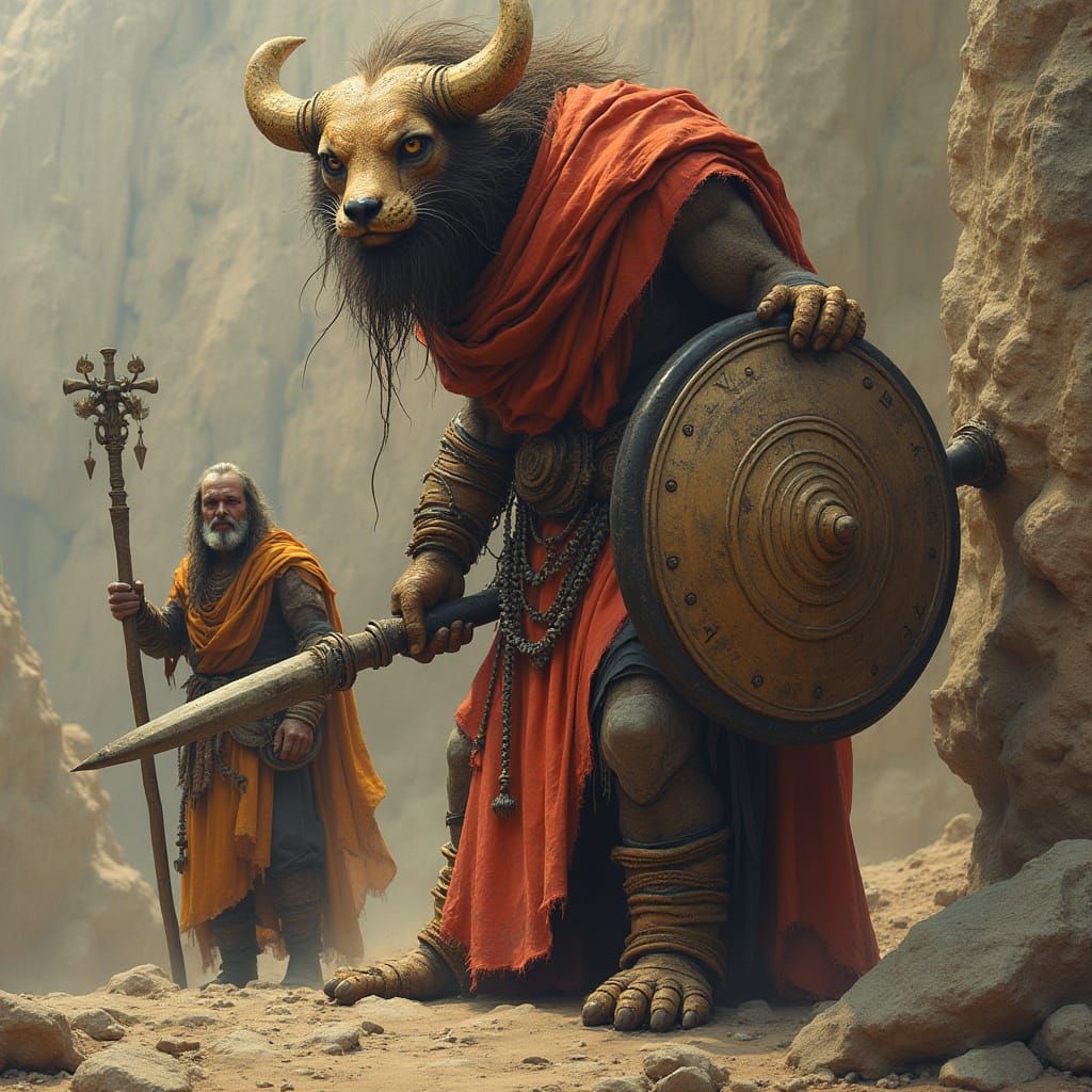 Ancient Mesopotamian God Baal Depicted in Mythical Splendor