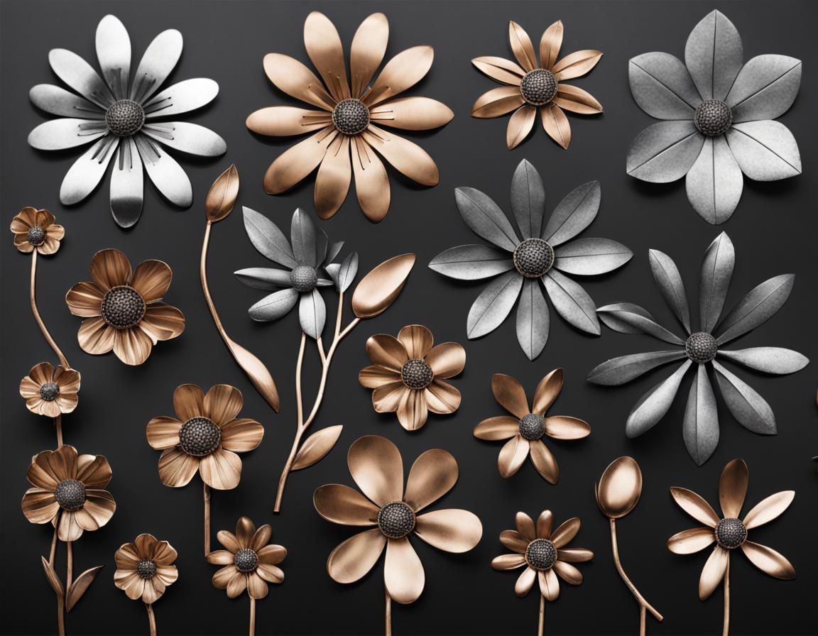 Modern Metal Flowers in Minimalist Style