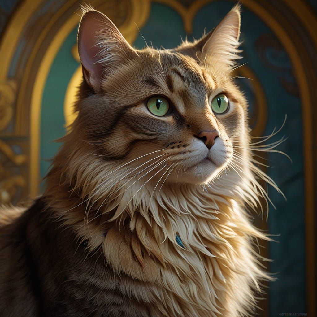 Surreal Feline Portrait in Vibrant Fauvist Style