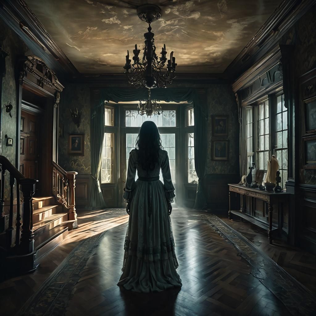 Haunted Mansion: Woman Screams at Window Ghosts