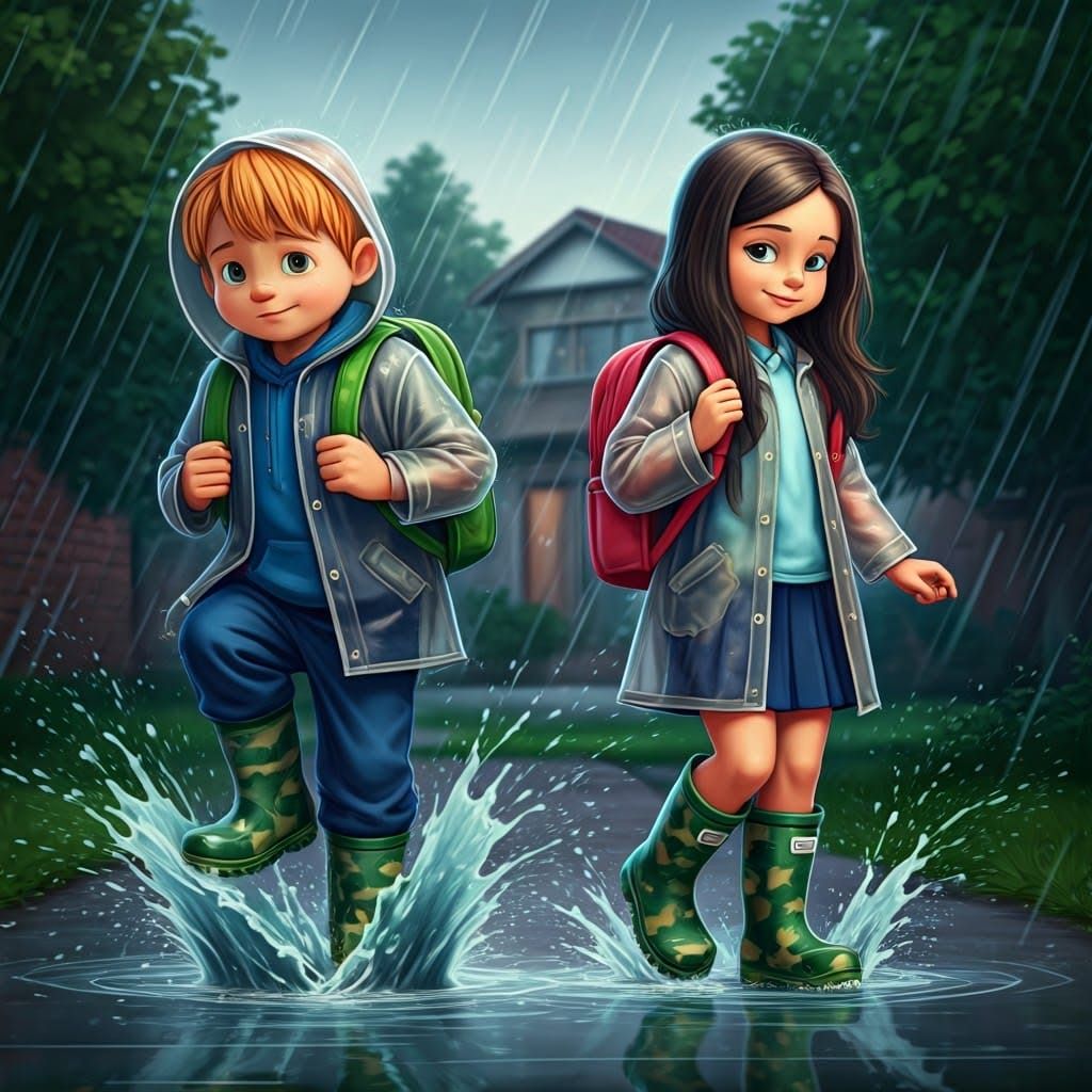 Alvin Splashes Brittany Walking Home in the Rain