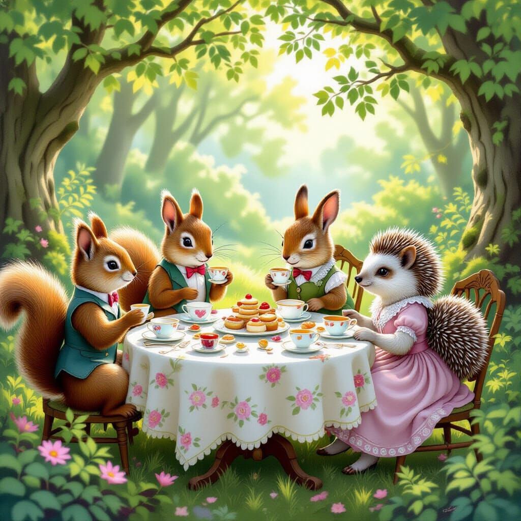 Enchanting Animal Tea Party in Hidden Grove