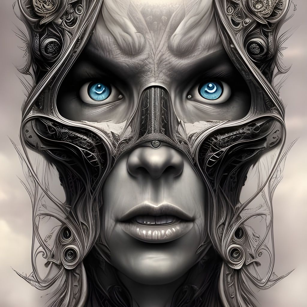 Ominous Portrait by Christopher Lovell and Giger