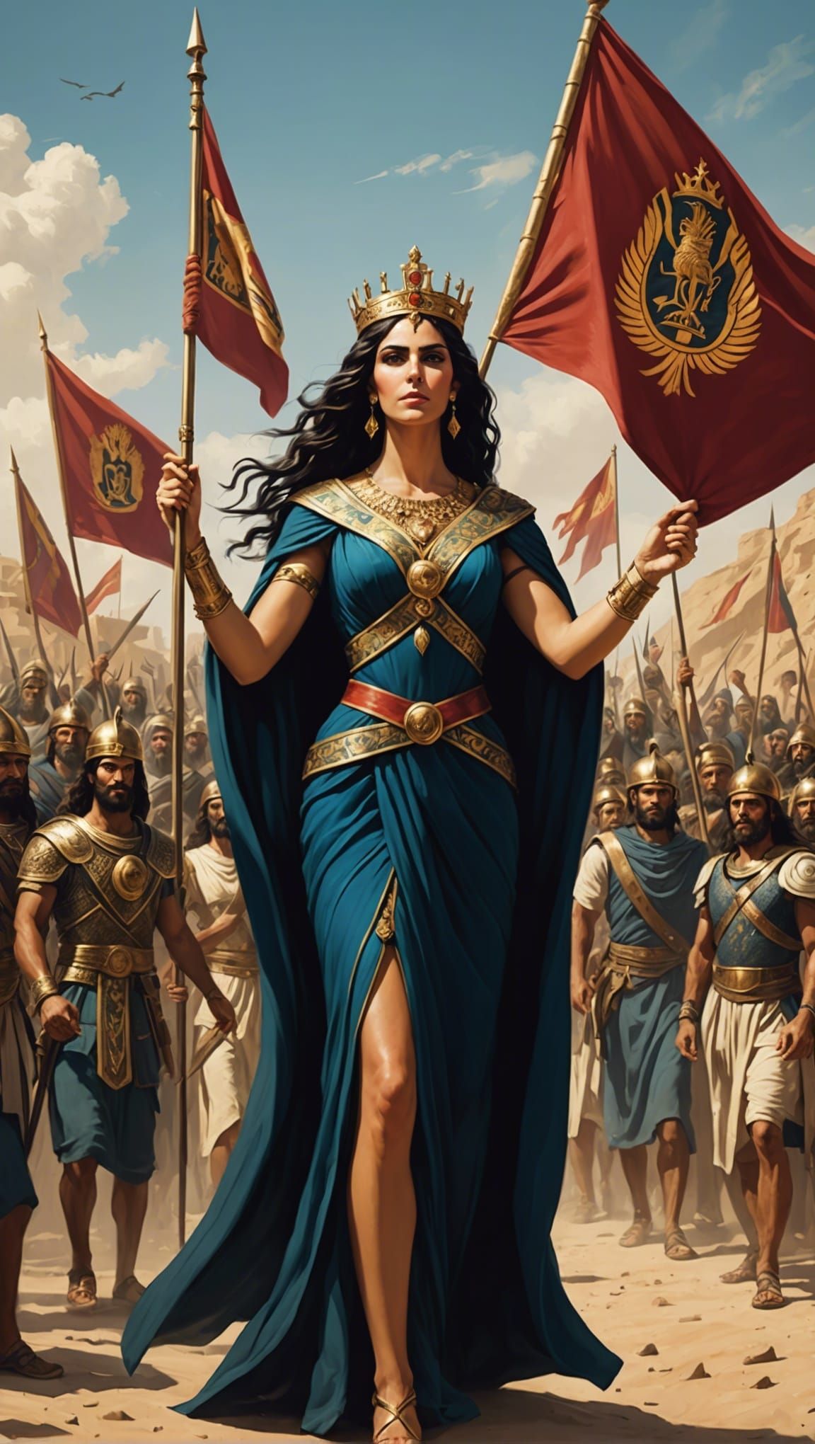 Queen Semiramis Leads Babylonians to Victory