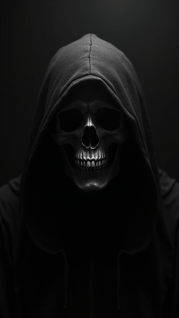 Noir Skeletal Portrait in Dramatic Lighting