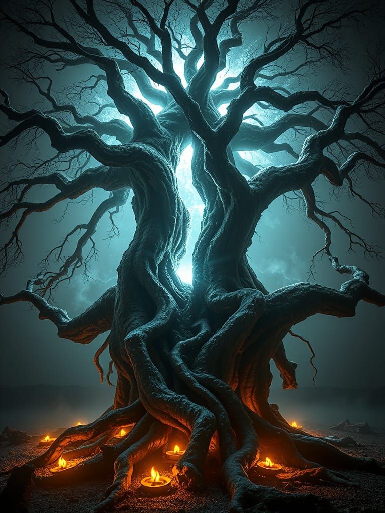 Glowing Portal Tree in a Fantastical Realm