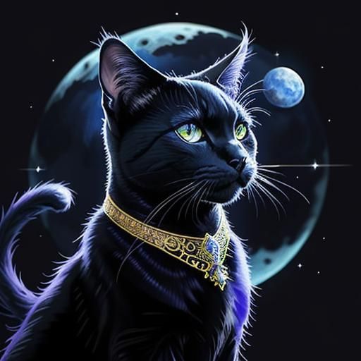 Black Cat Wishes on a Star: Pixel Art