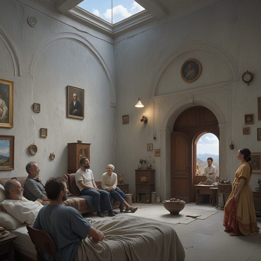 Common Room - door is open to allow the flow of air out - creating a lower temperature and a slight breeze in the grand ...