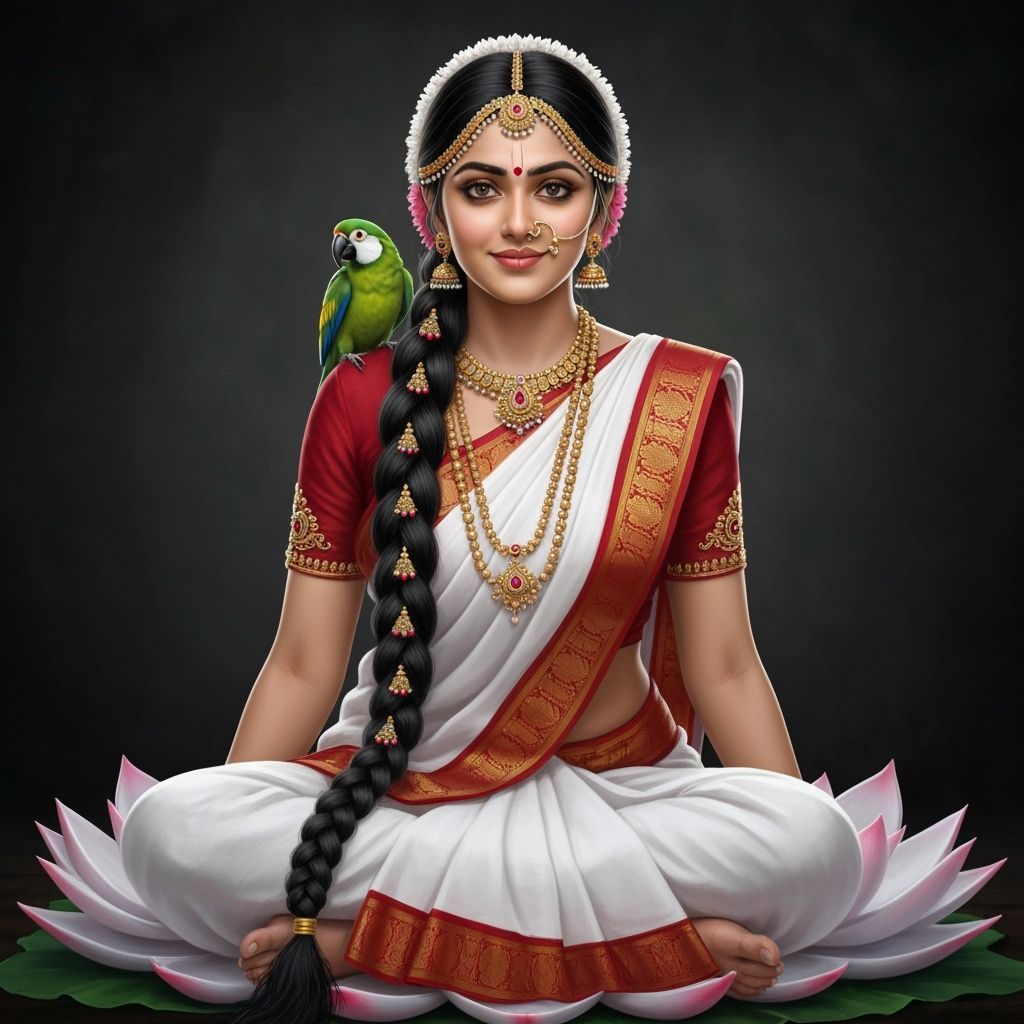 Ashokásundari, Goddess of Joy and Beauty, on White Lotus