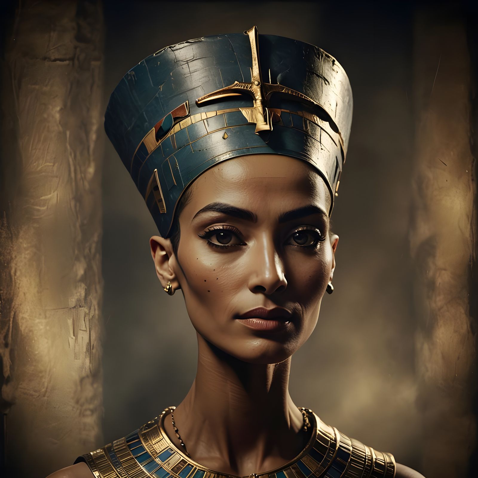 Realistic Headshot of Nefertiti in Cinematic Style