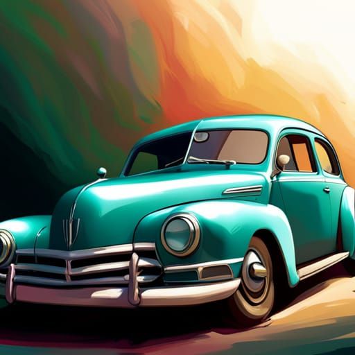 Detailed Dusty Car in Splash Art Style