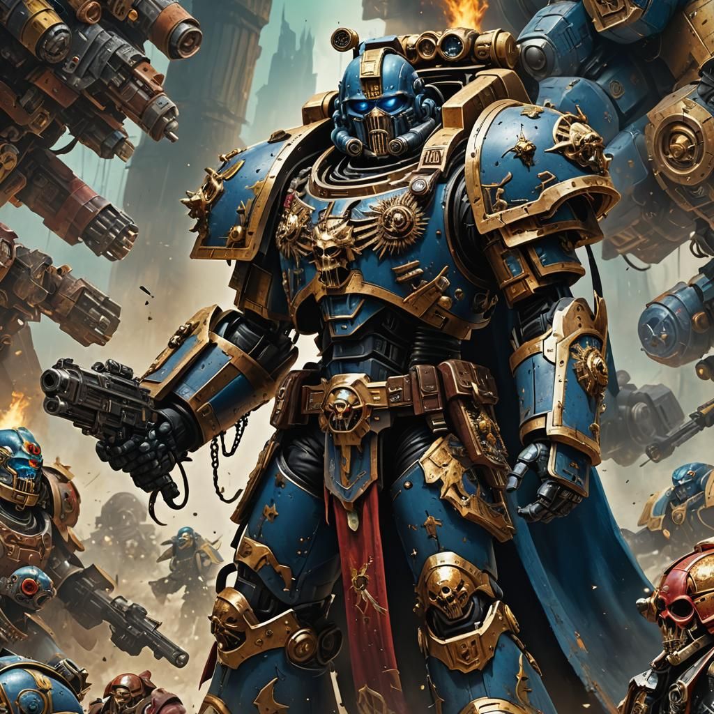 Warhammer 40k Custode in Godly Color Scheme